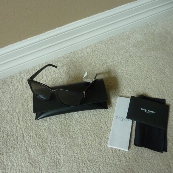 Saint Laurent YSL Logo Side Polarized Acetate Sunglasses (Black) - Picture 4 of 14